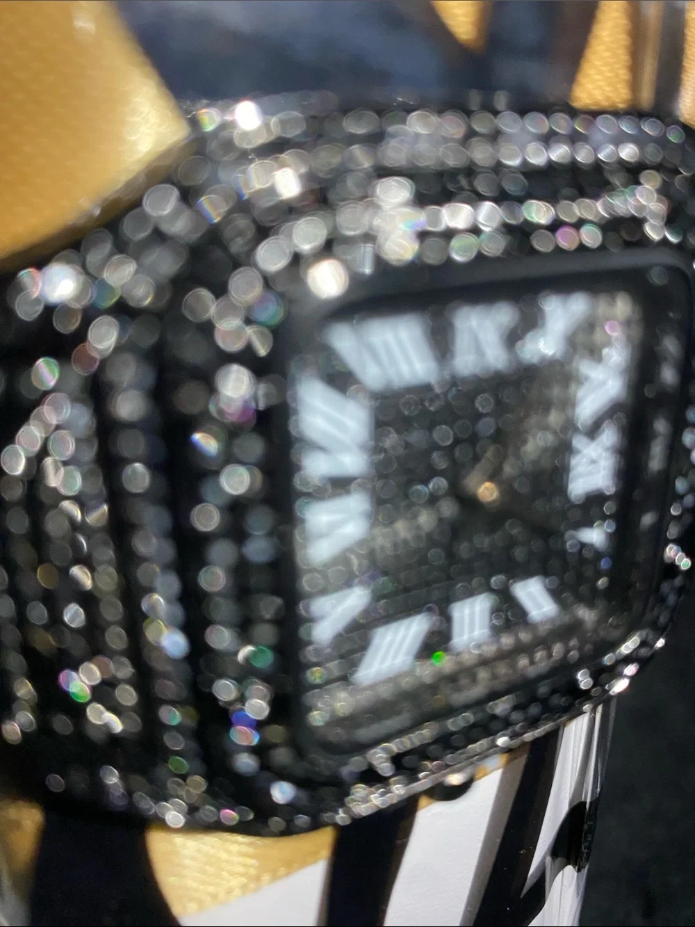 Executive luxury lab diamond ice watch black